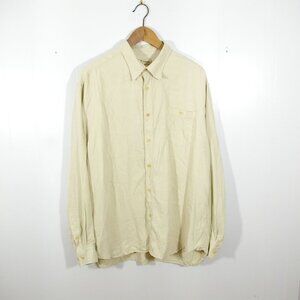 Tommy Bahama 100% Silk Button Up Shirt Adult Extra Large Beige Tan Casual Mens​
